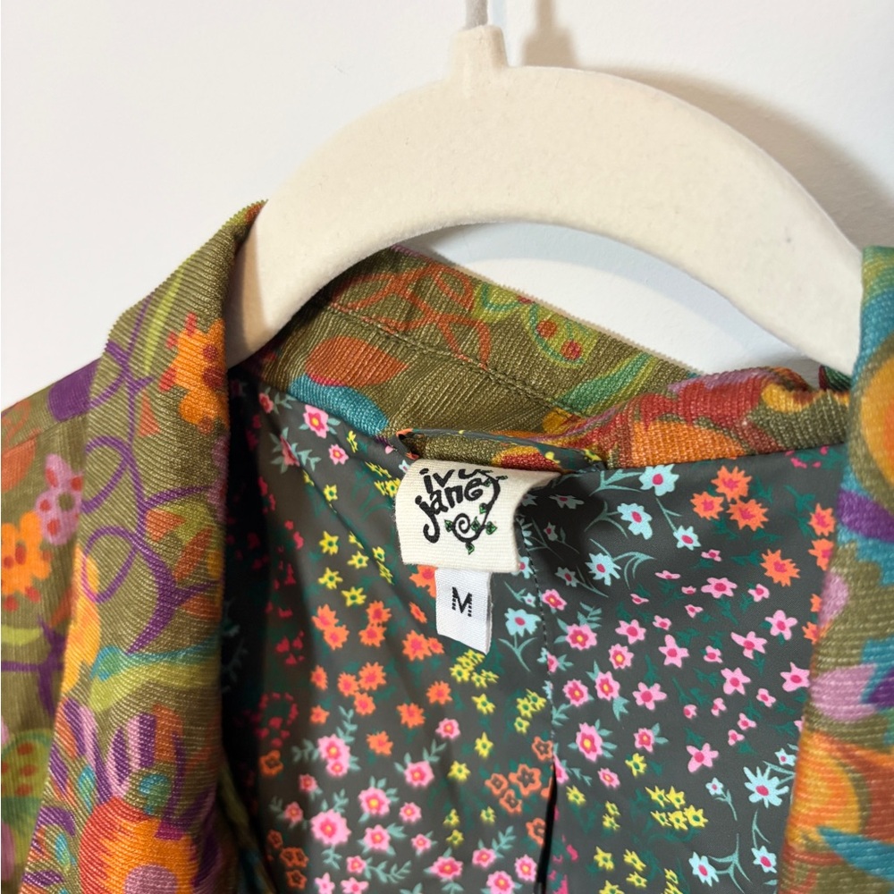 Ivy Jane Corduroy Blazer in Green Multi - Picture 2 of 7